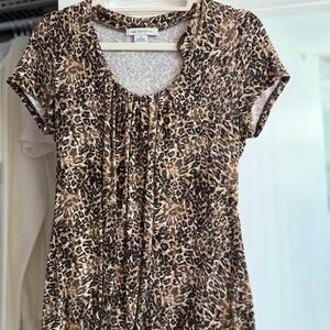 Liz Claiborne Animal Print Short Sleeve Top